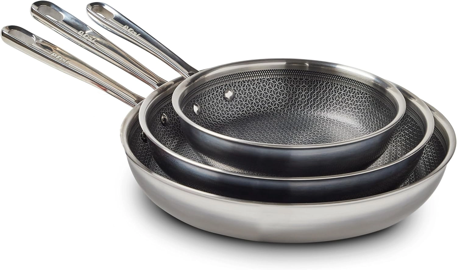 DELARLO Whole body Tri-Ply Stainless Steel Hybrid 12 inch Frying Pan With Lid Nonstick